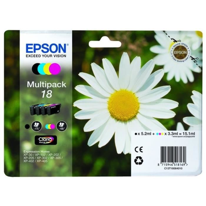 Epson Multipack T1806 Paquerette Noir Cyan Magenta Jaune C13t18064022