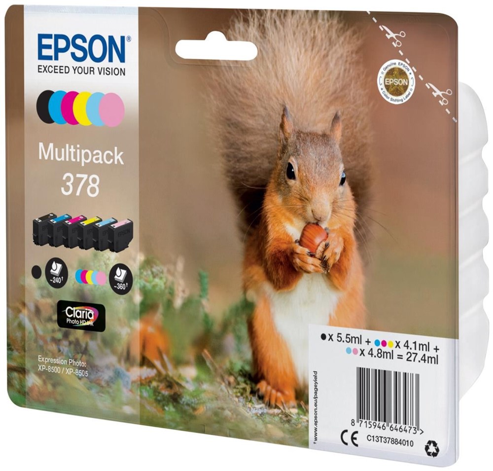 Epson D39origine Epson 378 C 13 T 37884010 cartouche d39encre multicolor multipack pack de 6 contenu 55ml 3x41ml 2x48ml