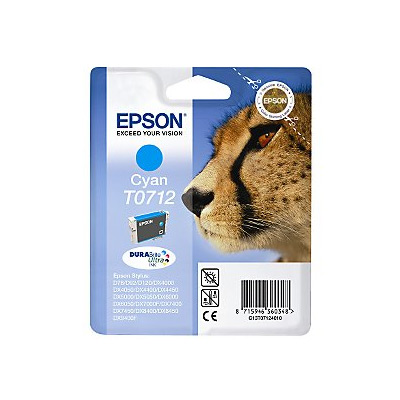 Epson D'origine Epson Stylus SX 515 W cartouche d'encre (T0712 / C 13 T 07124012) cyan, 345 pages, 3,21 centimes par page, contenu: 5 ml