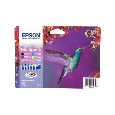 Epson T0807 Multipack Noir(e) / Cyan / Magenta / Jaune / Cyan (brillant) / Magenta (brillant) Original C13T08074011