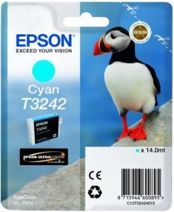 Epson D'origine Epson C 13 T 32424010 / T3242 cartouche d'encre cyan, 980 pages, 1,36 centimes par page, contenu: 14 ml