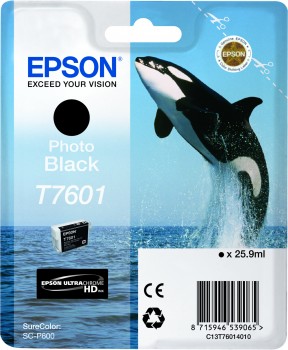 Epson D'origine Epson SureColor SC-P 600 cartouche d'encre (T7601 / C 13 T 76014010) photonoir, contenu: 25 ml