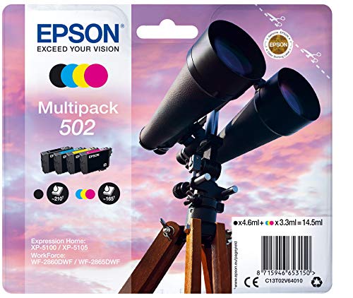 Epson Multipack 502 Jumelles Noir Cyan Magenta Jaune C13t02v64020
