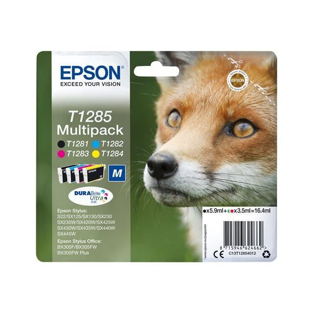 Epson Multipack T1285 Renard Noir Cyan Magenta Jaune C13t12854012