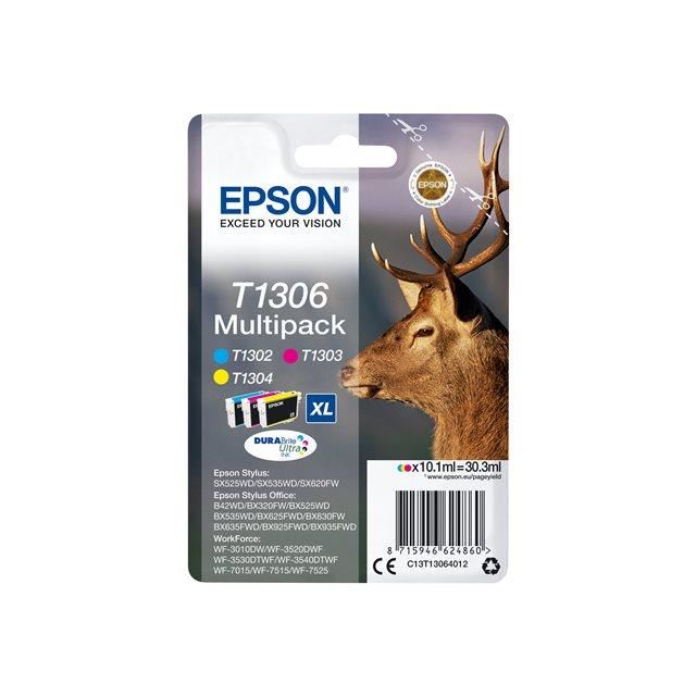 Epson Multipack T1306 Cerf Cyan Magenta Jaune C13t13064012