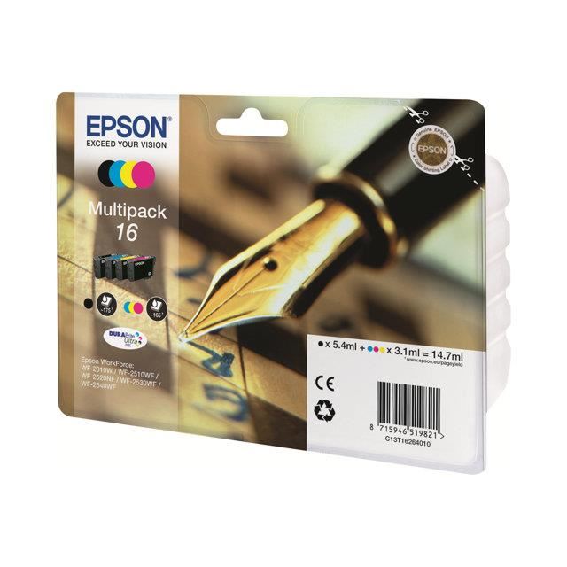 Epson Multipack T1626 Stylo Plume Noir Cyan Magenta Jaune C13t16264012