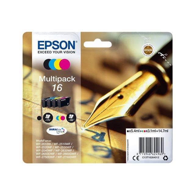 Epson Multipack T1626 Stylo Plume Noir Cyan Magenta Jaune C13t16264012