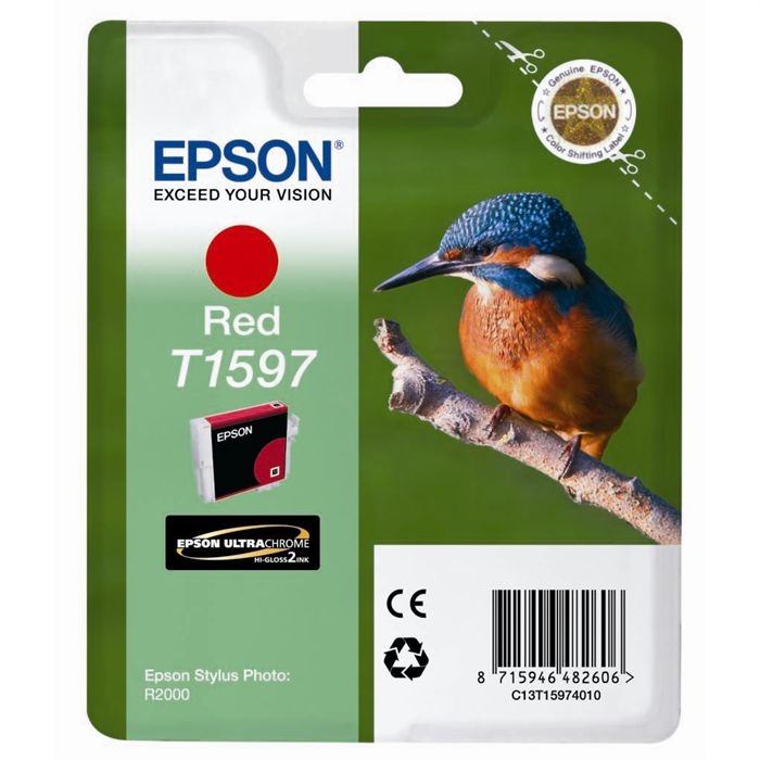 Epson Cartouche 'martin-pecheur' - Encre Ultrachrome Hi-gloss2 Rouge, Encre A Pigments, 17 Ml, 1200 Pages, 1 Piece(s) C13t15974010