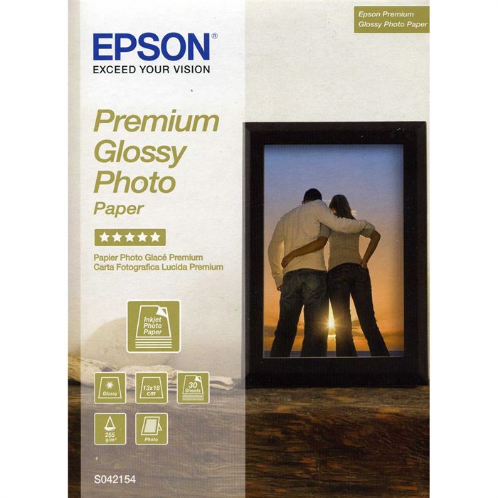 Epson Pack De 1 Papier Photo Premium Brillant S042154 - 130x180mm - 30 Feuilles - 255g/m2