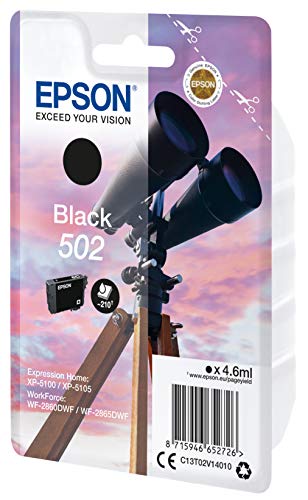 C13T02V14020 - Epson 502 - 4.6 ml - noir - originale - emballage coque avec alarme radioelectrique/ acoustique -