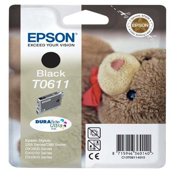 Epson T0611 Ourson Cartouche D'encre Originale Durabrite Ultra C13t06114010 - Noir