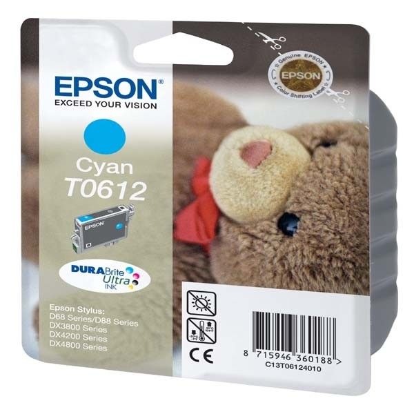 Epson T0612 Ourson Cartouche Dencre Originale Durabrite Ultra C13t06124010 Cyan