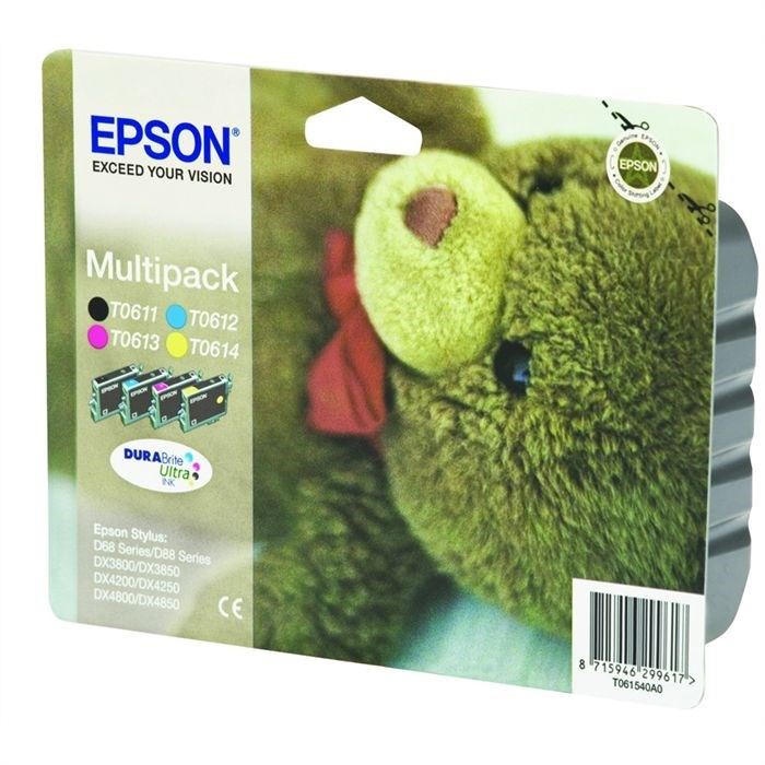Epson D'origine Epson Stylus D 88 cartouche d'encre (T0615 / C 13 T 06154010) multicolor multipack (pack de 4), 250 pages, 17,58 centimes par page