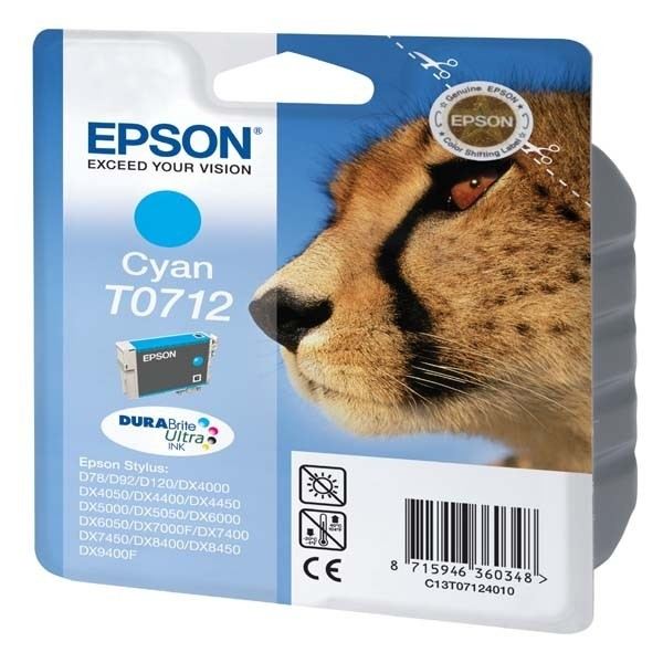 Epson T0712 Cartouche D'encre Cyan Original C13t07124012