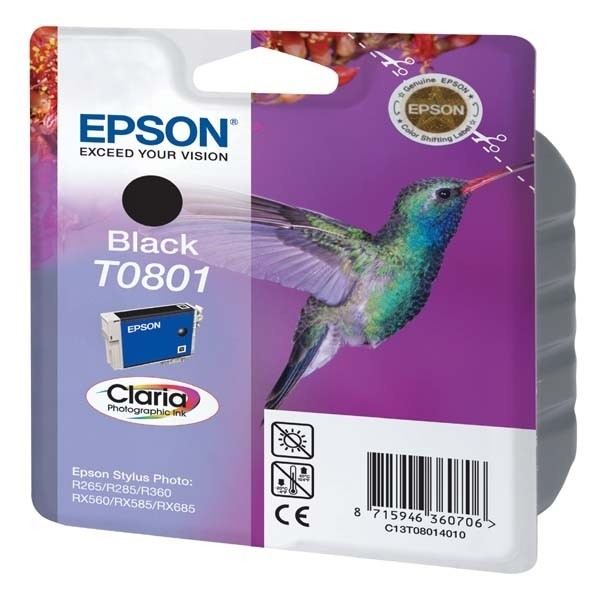 Epson Encre T0801 Noire Stylus Photo R265360 Rx560585 Px700800fw