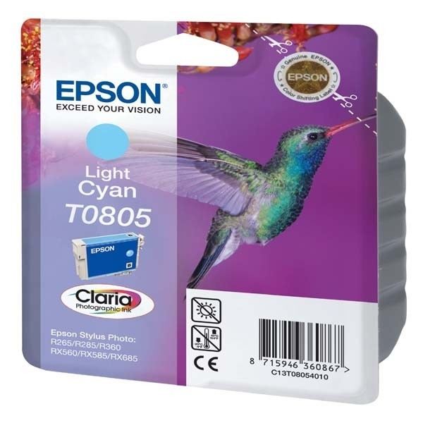 Epson Encre T0805 Light Cyan Stylus R265360 Rx560585 Px700800fw