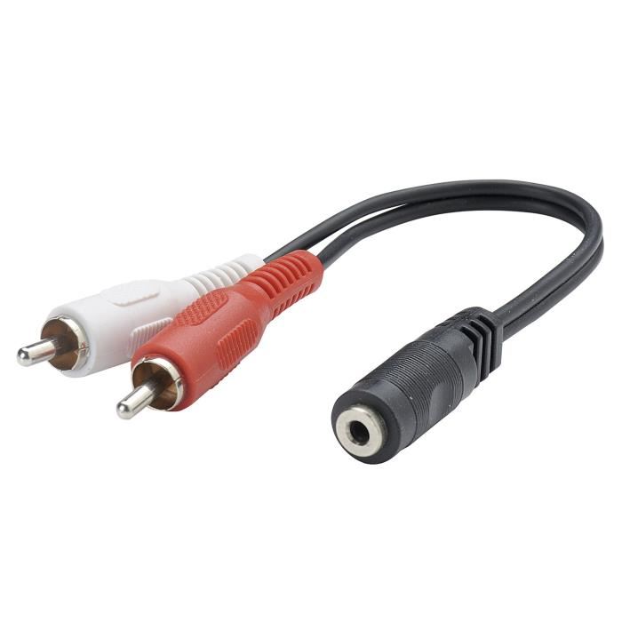Adaptateur Jack 35mm - Erard - 1583 - 2 Rca Male - Jack 35mm Femelle - 20 Cm