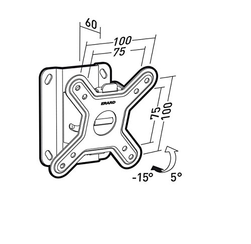 Eurex Fixation Murale Erard Pro Cliff 100t Pour Ecran Plat - Noir, Gris - 38,1 Cm A 58,4 Cm - 15 Kg Max