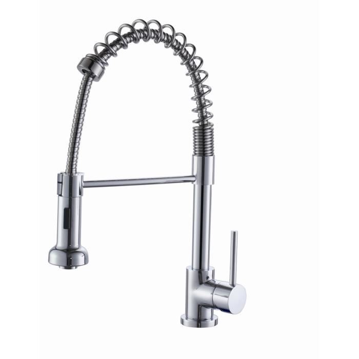 Essebagno Robinet Mitigeur De Cuisine Plimo Avec Douchette Chrome