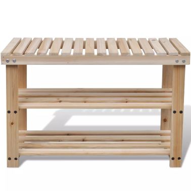 vidaXL Etagere a chaussures 2 en 1 en Bois Banc de rangement