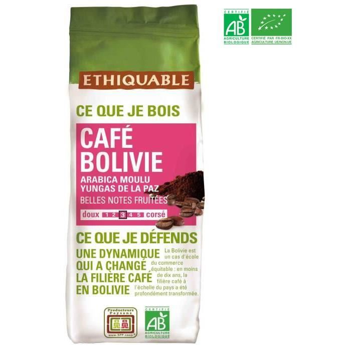 ETHIQUABLE Cafe moulu de Bolivie Bio - 250g