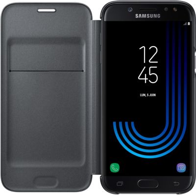 Samsung Wallet Cover Galaxy J5 2017 Etui Original Housse Portefeuille Noir
