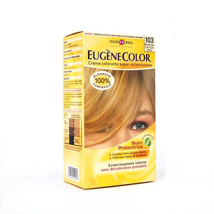 EUGENE COLOR Creme Colorante permanente N103 Blond tres clair Dore