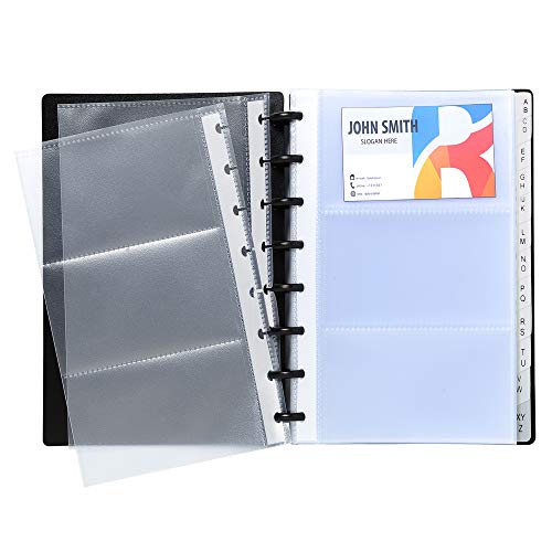 Porte-cartes De Visite - Exacompta - A5 - Noir - 120 Cartes Max - Pochettes Detachables