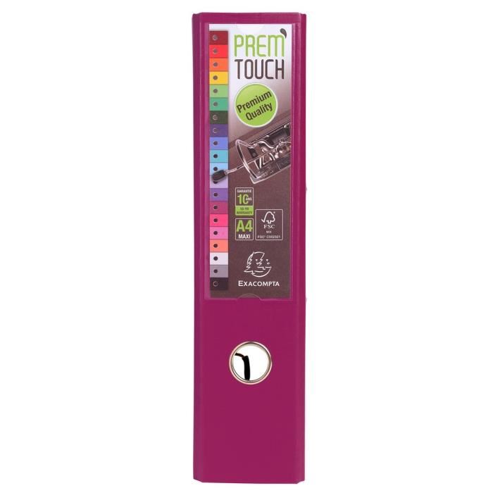 Classeur a levier Exacompta PremTouch A4+ 2 anneaux 80 mm Rose
