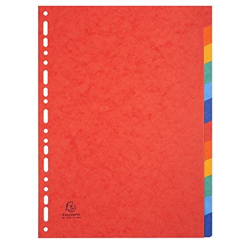 Exacompta Intercalaires Carte Lustree A4 12 Positions 225g
