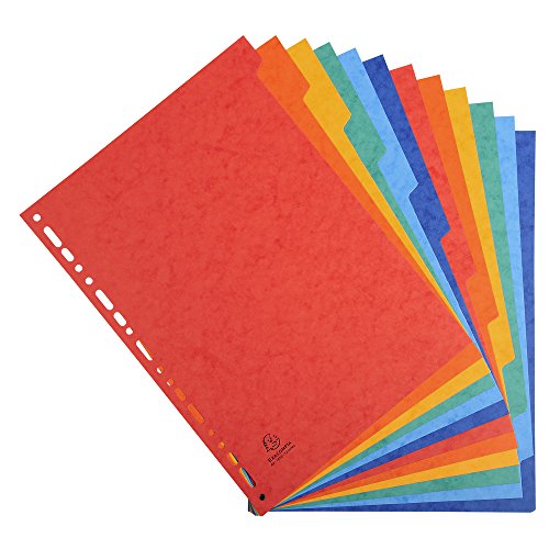 Exacompta Intercalaires Carte Lustree A4 12 Positions 225g