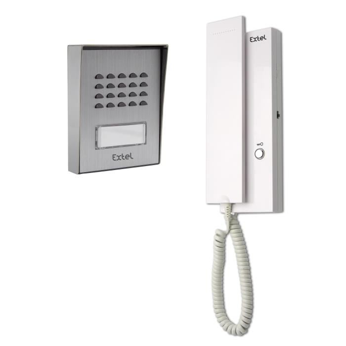 Interphone Audio - Extel - Wepa 401 Lc - 2 Fils - Double Commande Gache/serrure Electrique - Portee 100 M