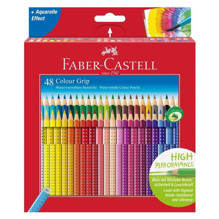 FABER CASTELL Etui de 48 Crayons de couleur Colour Grip Coloris assortis