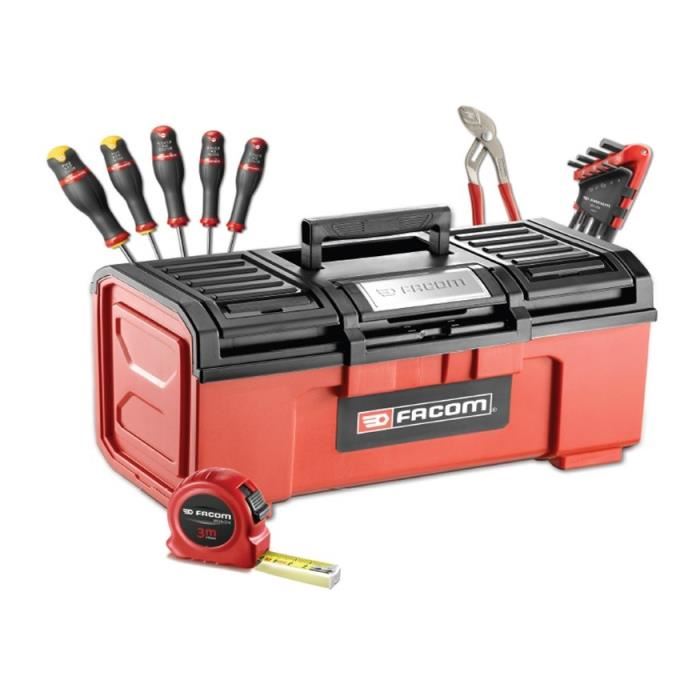 Boite A Outils - Facom - Bp.c19ncm1pb + 16 Outils (livre Avec 5 Tvis Protwist + 9 Cles Males + 1 Pince Multiprise + 1 Mesure