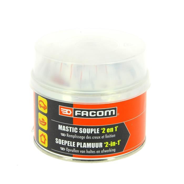 Mastic Polyester Souple 2 En 1 Pot 500g Facom Reparation Leger Creux Et Bosses