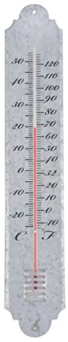 Thermometre en Zinc patine pour jardin 50cm