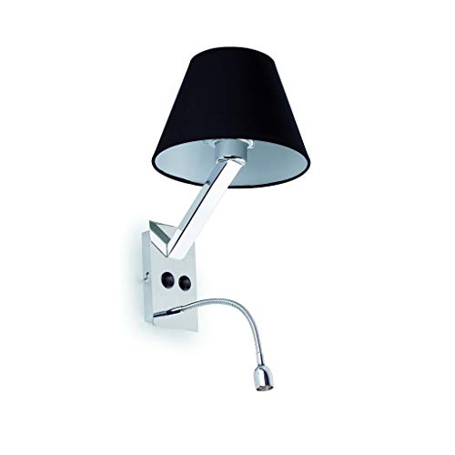 Applique Murale Faro Moma-applique Murale Avec Liseuse Led H35cm Noir