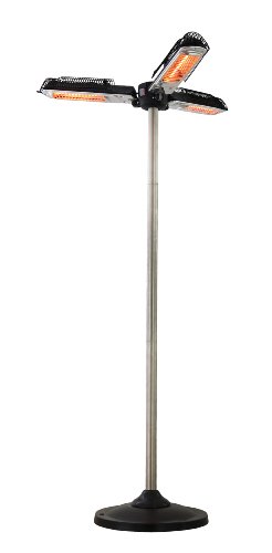 FAVEX Chauffage electrique dexterieur Bari 3 tetes Noir et gris