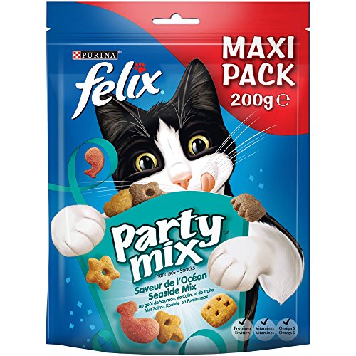 Felix Party Mix Saveur De Locean Saumon Colin Truite 200g Friandises Pour Chat