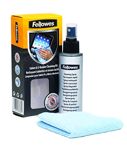 Kit De Nettoyage - Fellowes - Pour Tablette-pc Et E-reader - Spray 120 Ml - Chiffon Microfiber - Antistatique