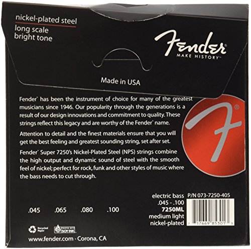 Fender 7250ml 45 100 Cordes Cordes Guita...