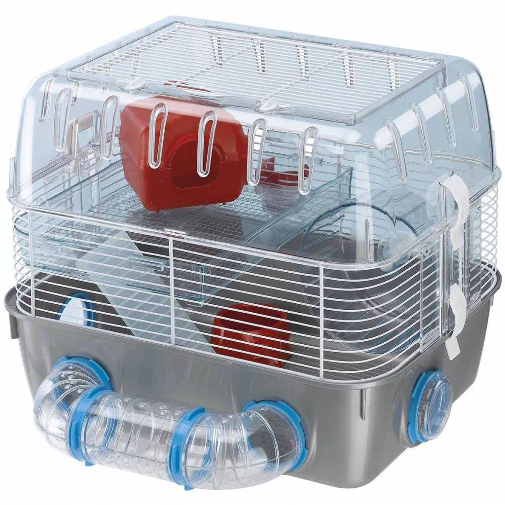 Ferplast Cage pour Hamster Combi 1 Fun Gris 40,5x29,5x32,5cm Maison de Rongeur