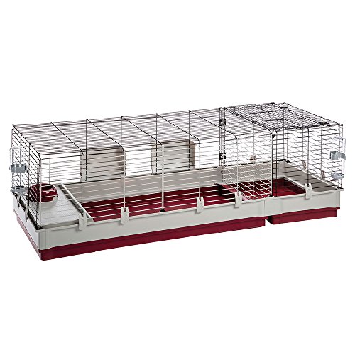 Cage Pour Rongeurs - Ferplast - Krolik 160 - 162 X 60 X 50 Cm - Rouge - Accessoires Inclus