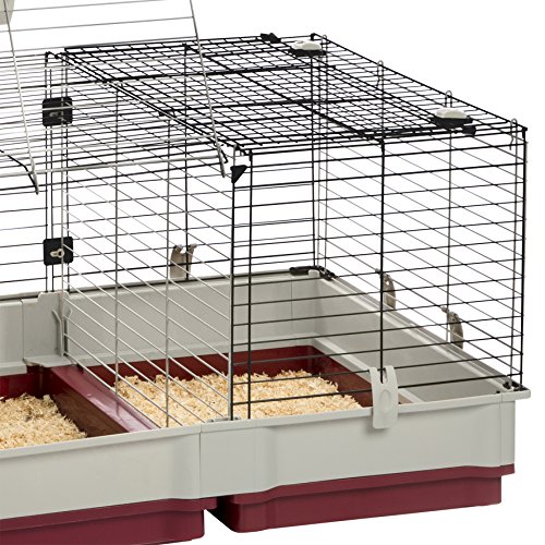 Cage Pour Rongeurs - Ferplast - Krolik 160 - 162 X 60 X 50 Cm - Rouge - Accessoires Inclus