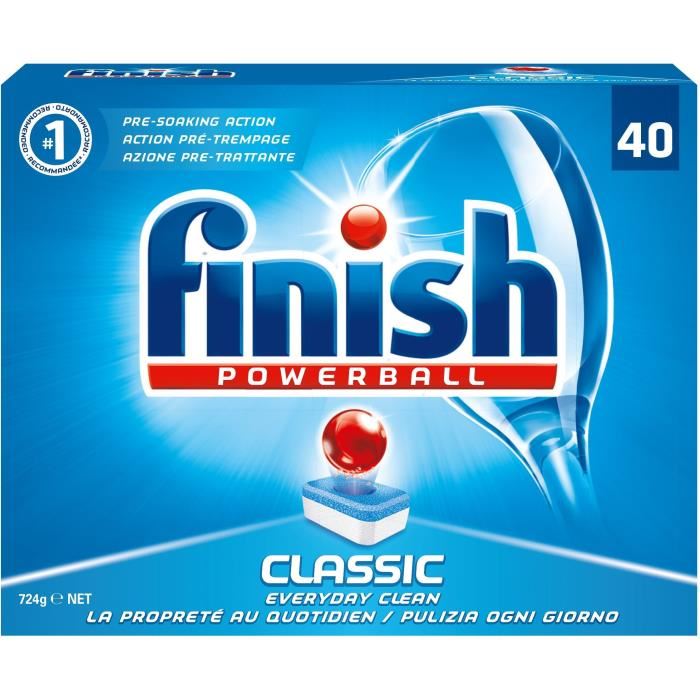 FINISH A74 Paquet de 40 tablettes pour lave-vaisselle - Powerball Classic