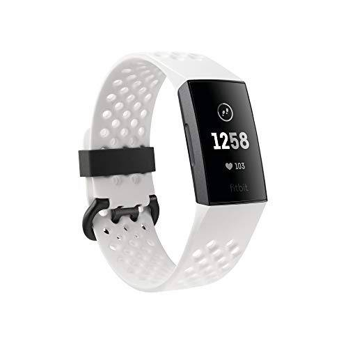Fitbit Bracelet Connecte Sport Charge 3 Speciale Edition Blanc Givre Et Graphite