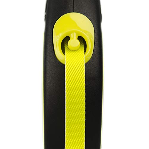 Laisse New Neon S Tape 5 M Flexi Cl11t5 251 S Neoge Noirjaune Pour Chiens Jusqua 15 Kg