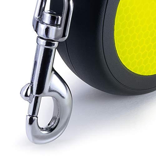 Laisse New Neon S Tape 5 M Flexi Cl11t5 251 S Neoge Noirjaune Pour Chiens Jusqua 15 Kg