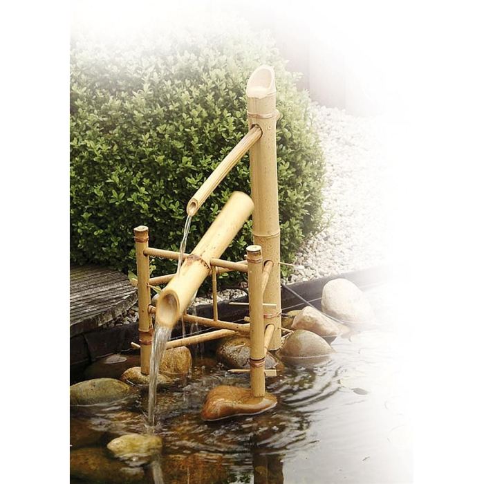 Fontaine De Jardin Ubbink Bambou Basculant Pour Bassin Cascade Bois 66 X 39 X 30 Cm