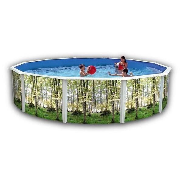 ForÊt Piscine Hors Sol En Acier Circulaire / Ronde 460 X 120 (kit Complet Piscine Filtre Skimmer Et Echelle)